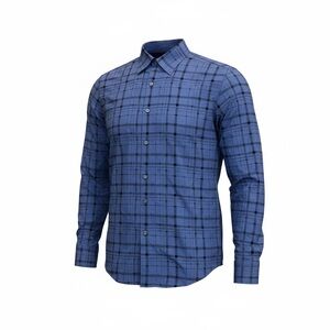 Tommy Bahama Men’s-long-sleeve,plaid button-up shirt Blue/Black Size Small